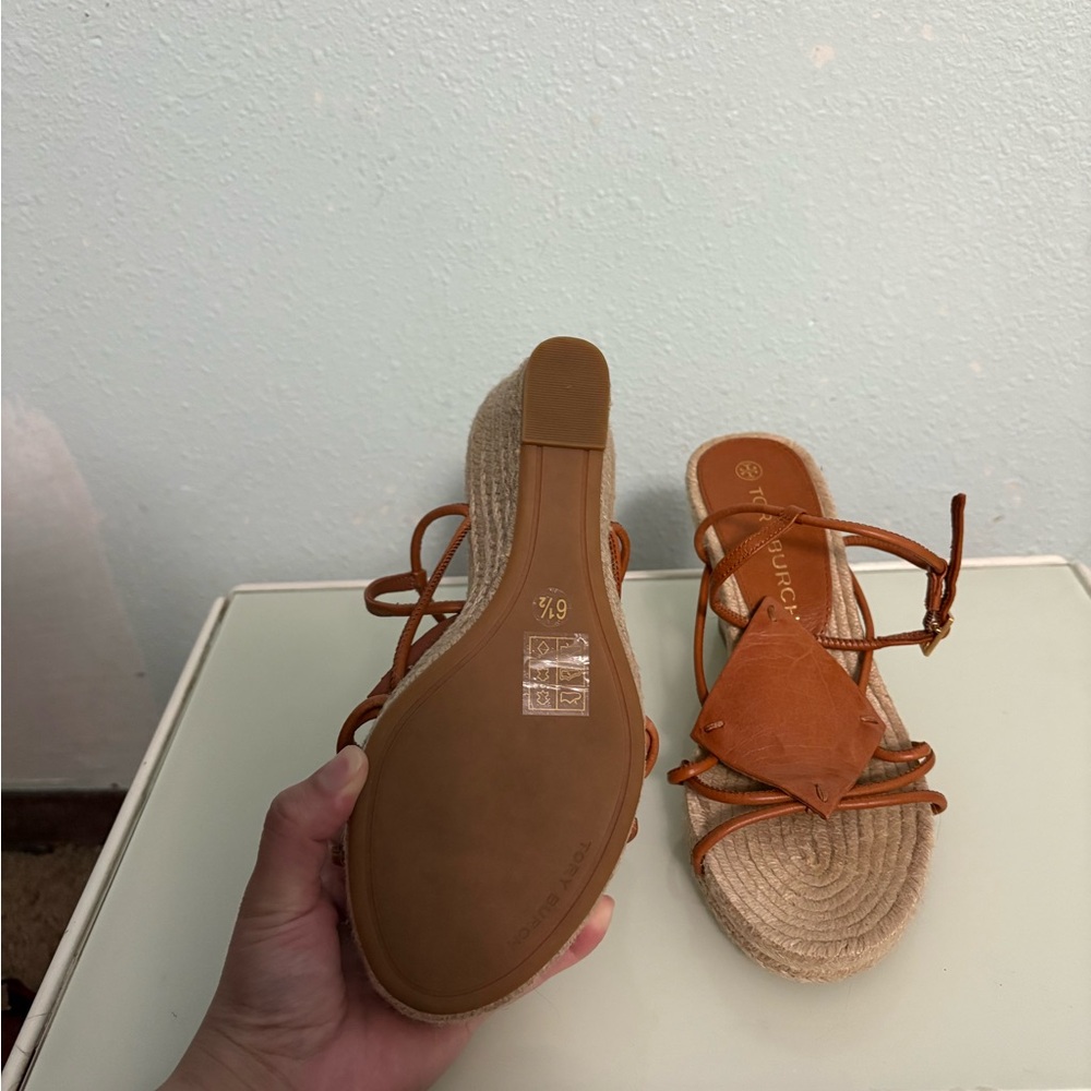 Tory Burch Brown Wedge Sandals - Picture 2 of 4